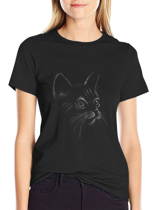 Black Cat Sketch T-Shirt