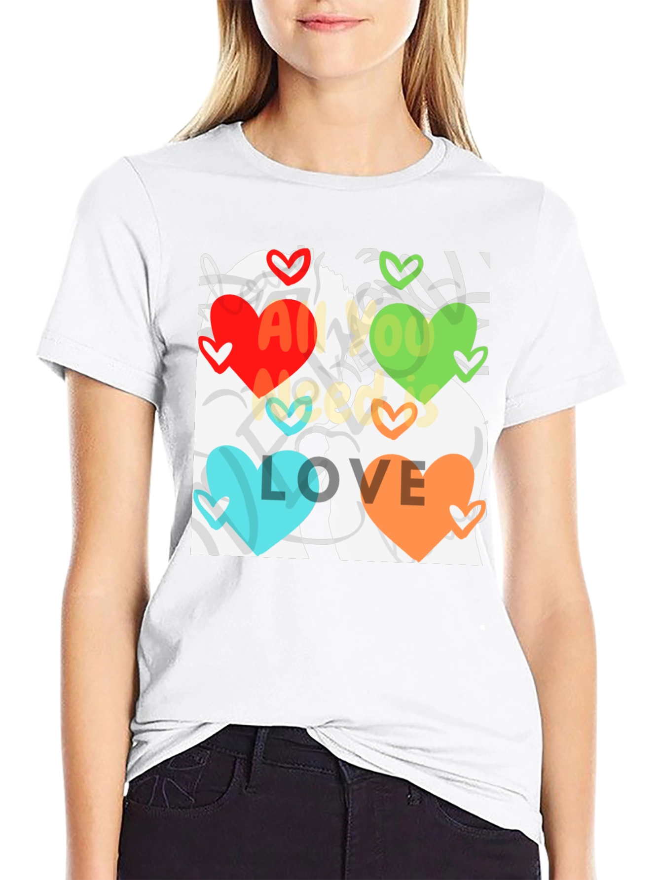 Love All You Need T-Shirt Unique Heart Design