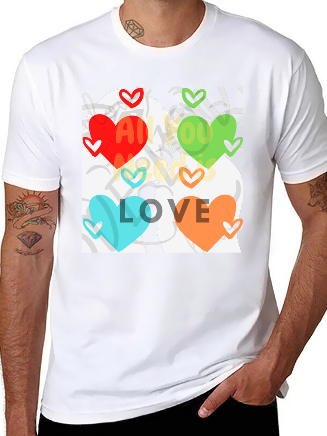 Love All You Need T-Shirt Unique Heart Design