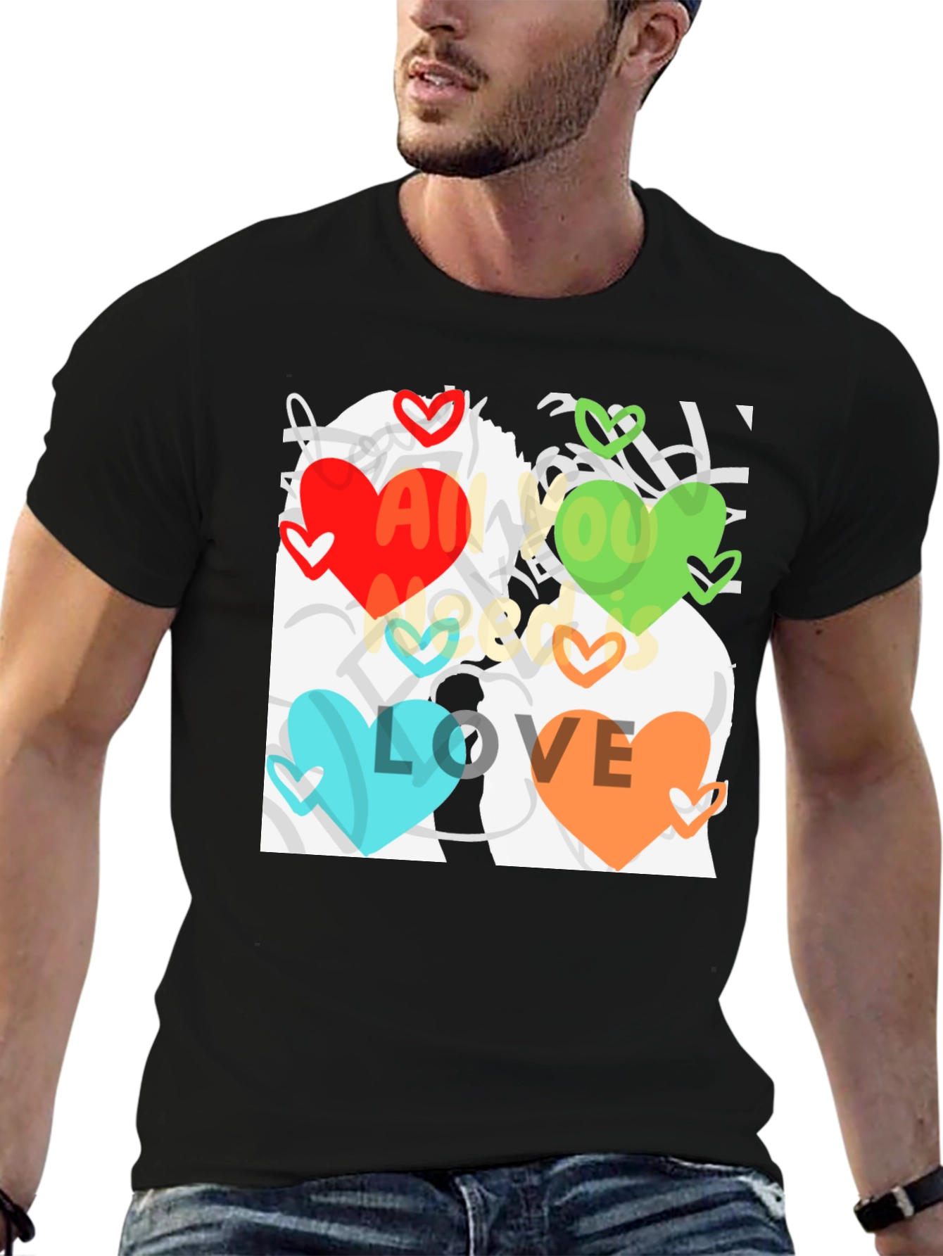 Love All You Need T-Shirt Unique Heart Design
