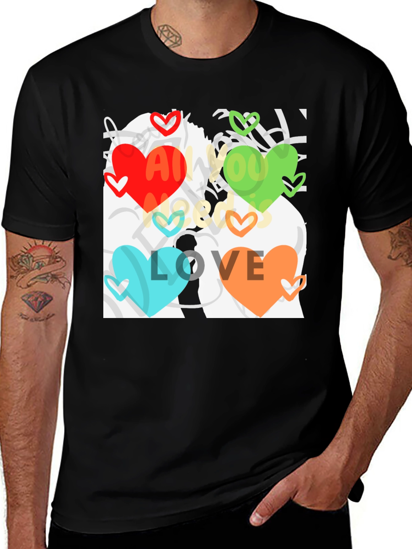 Love All You Need T-Shirt Unique Heart Design