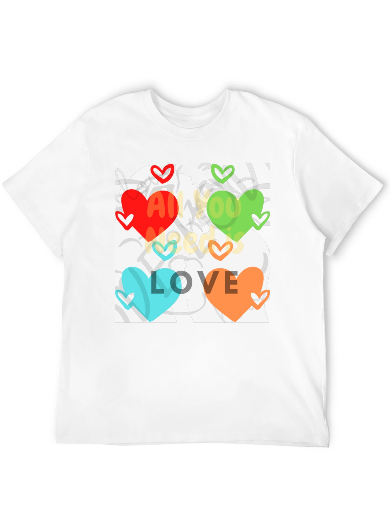 Love All You Need T-Shirt Unique Heart Design