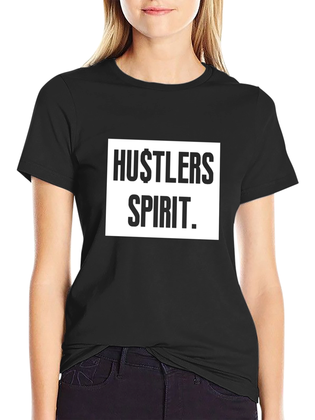 Hustlers Spirit Black Graphic Tee