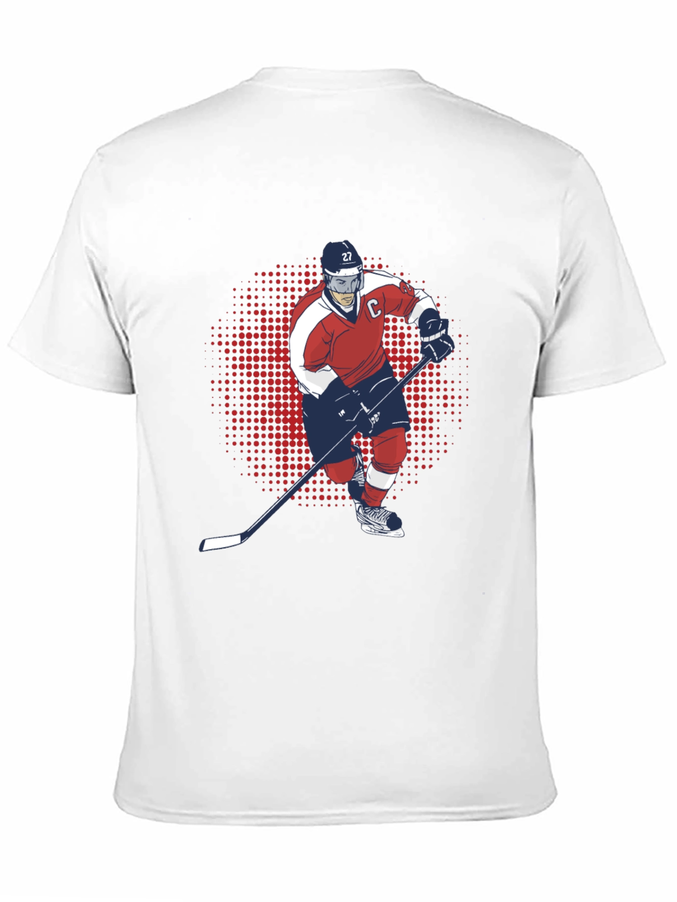 Hockey Player Graphic T-Shirt - Black