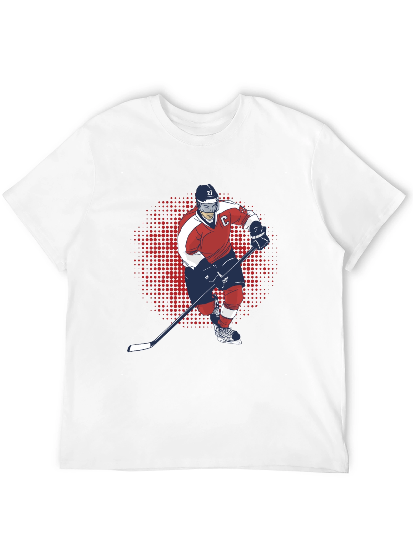 Hockey Player Graphic T-Shirt - Black