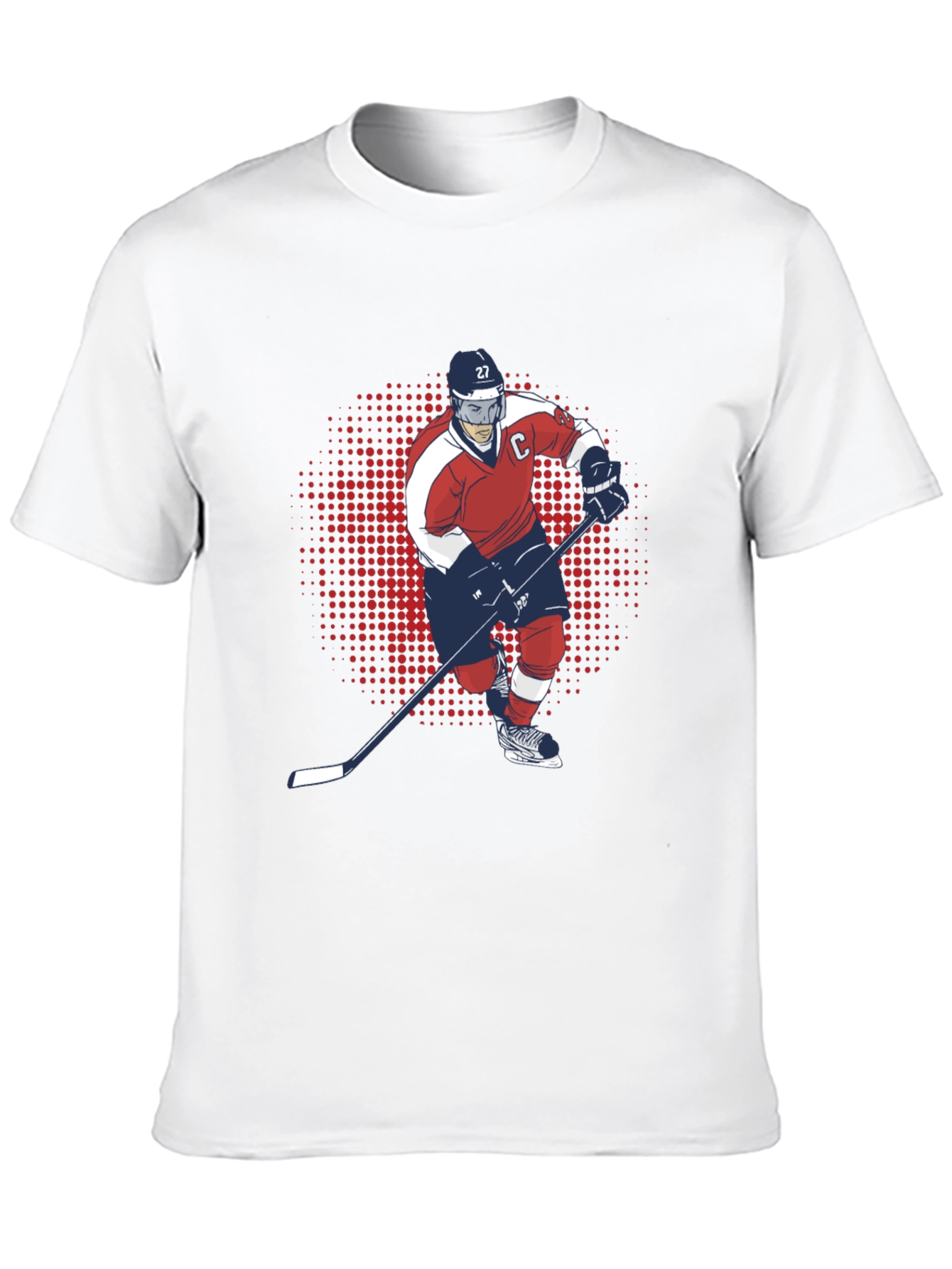 Hockey Player Graphic T-Shirt - Black
