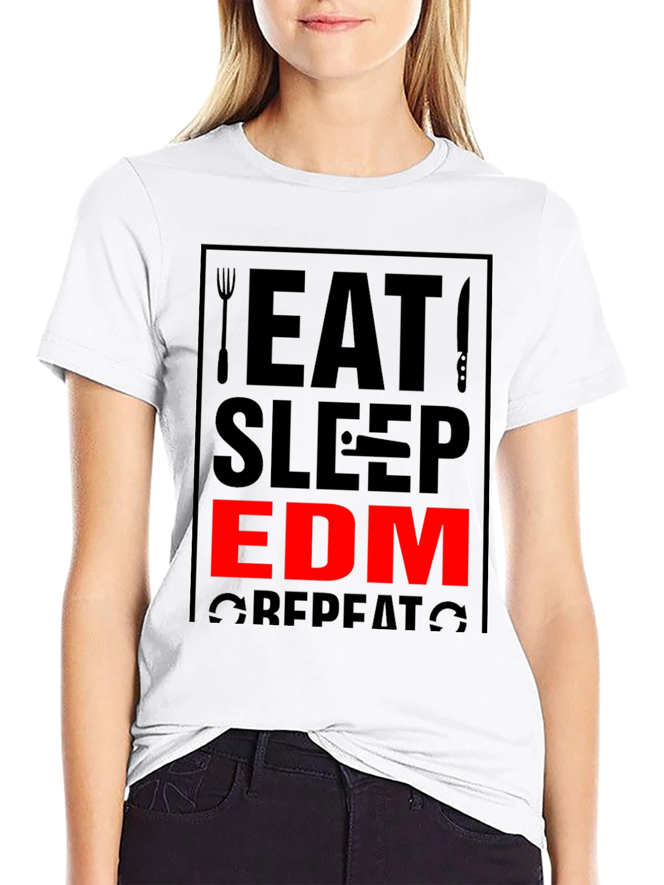 Eat Sleep EDM Repeat Black T-Shirt
