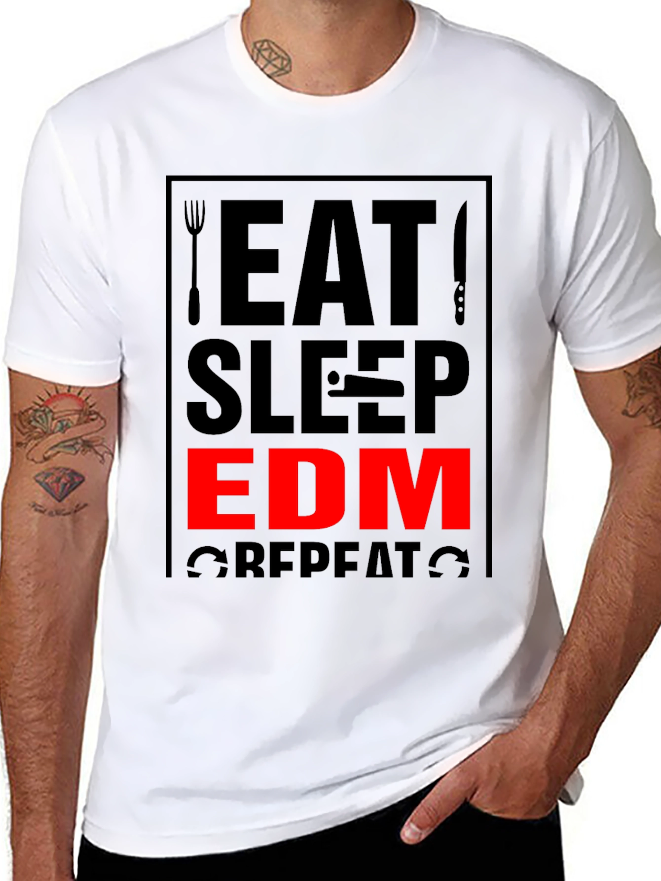 Eat Sleep EDM Repeat Black T-Shirt
