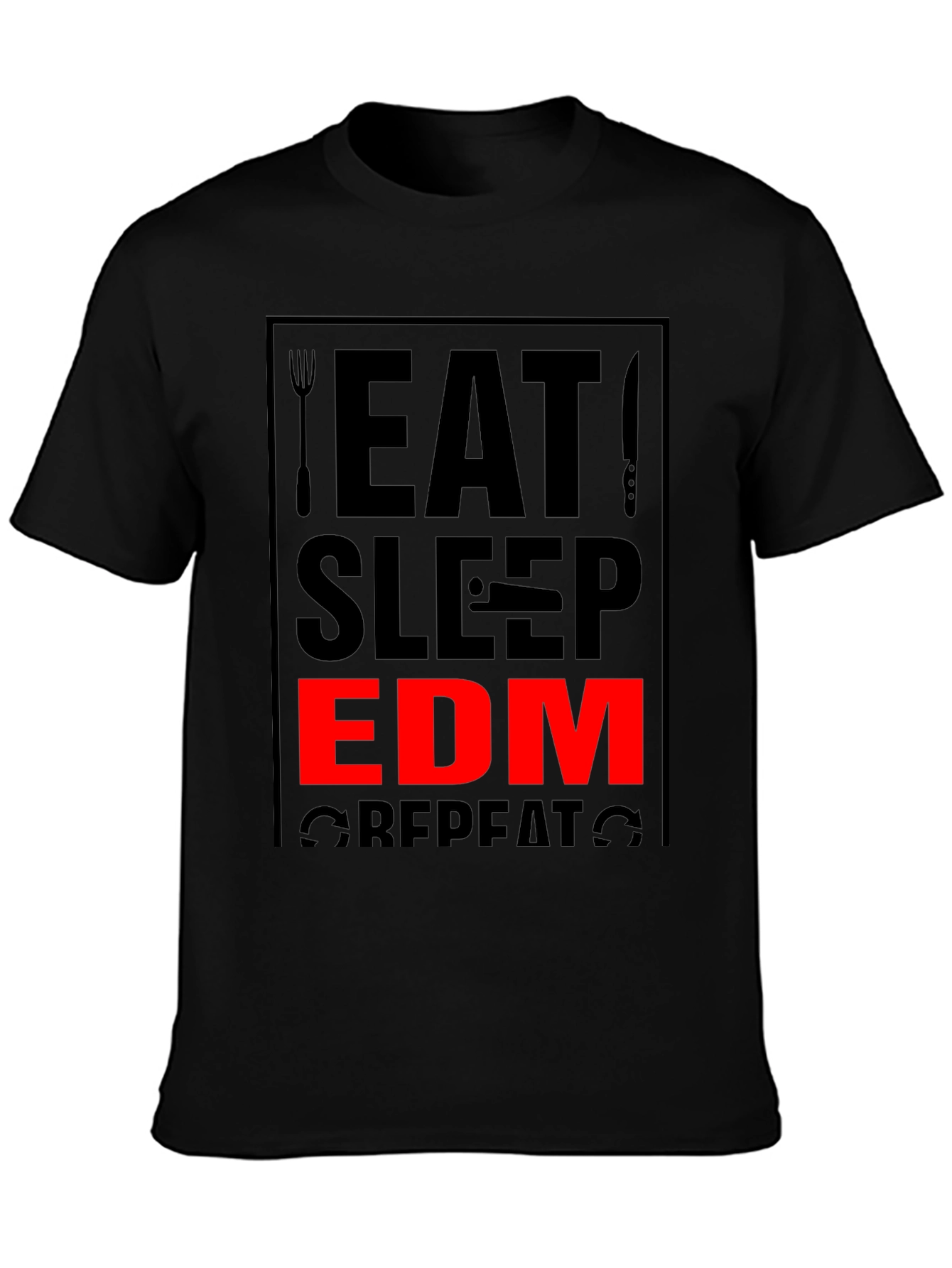 Eat Sleep EDM Repeat Black T-Shirt