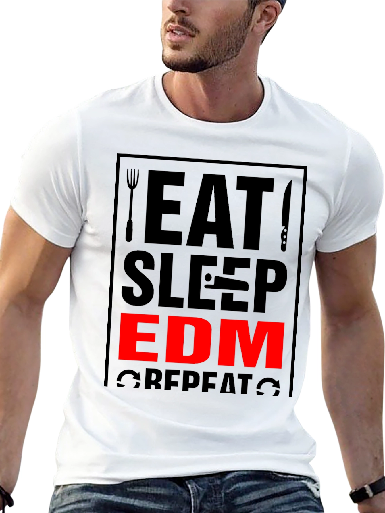 Eat Sleep EDM Repeat Black T-Shirt