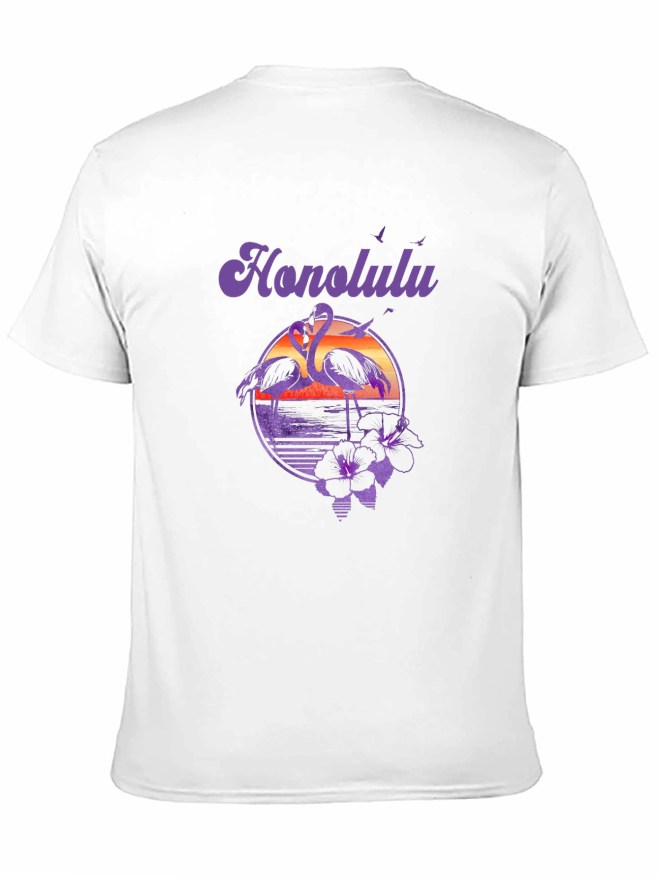 Honolulu Flamingo Sunset Graphic T-Shirt