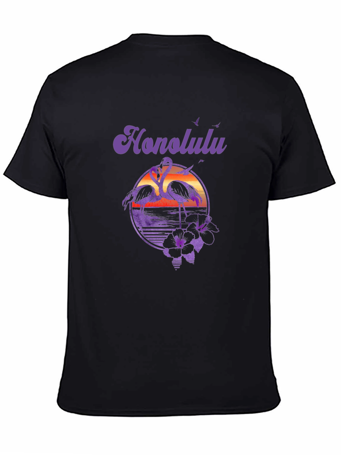 Honolulu Flamingo Sunset Graphic T-Shirt