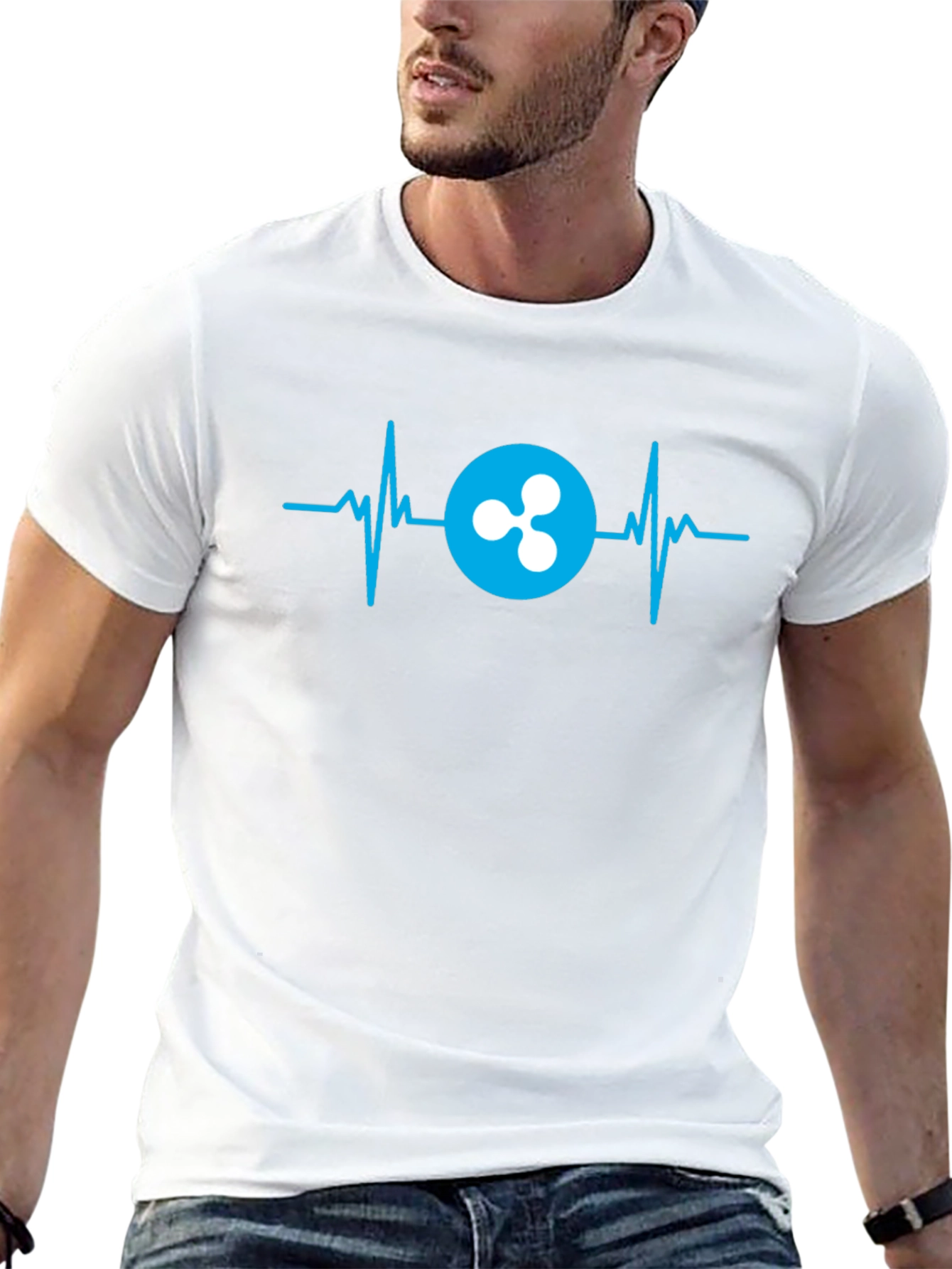 Ripple Crypto Heartbeat T-Shirt - Black