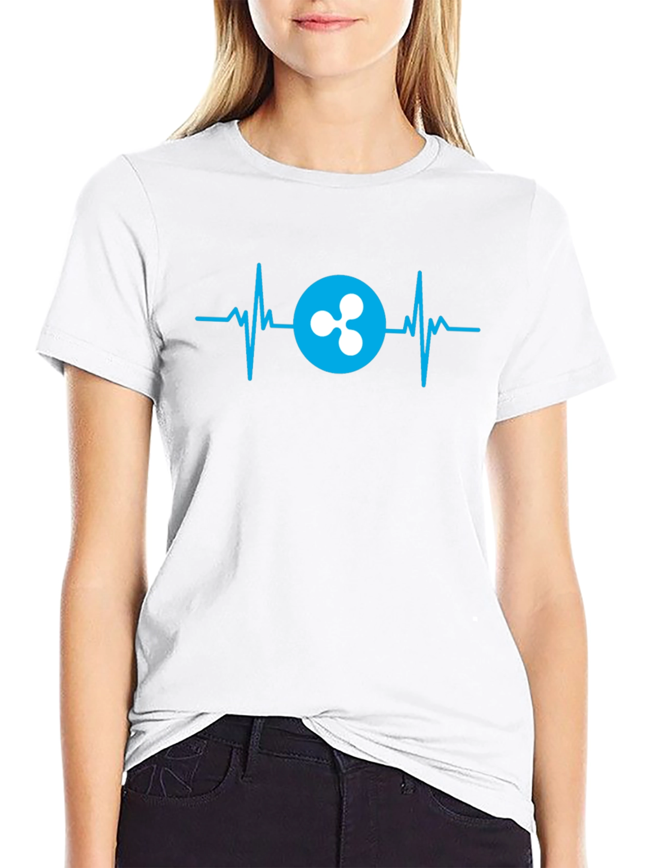 Ripple Crypto Heartbeat T-Shirt - Black