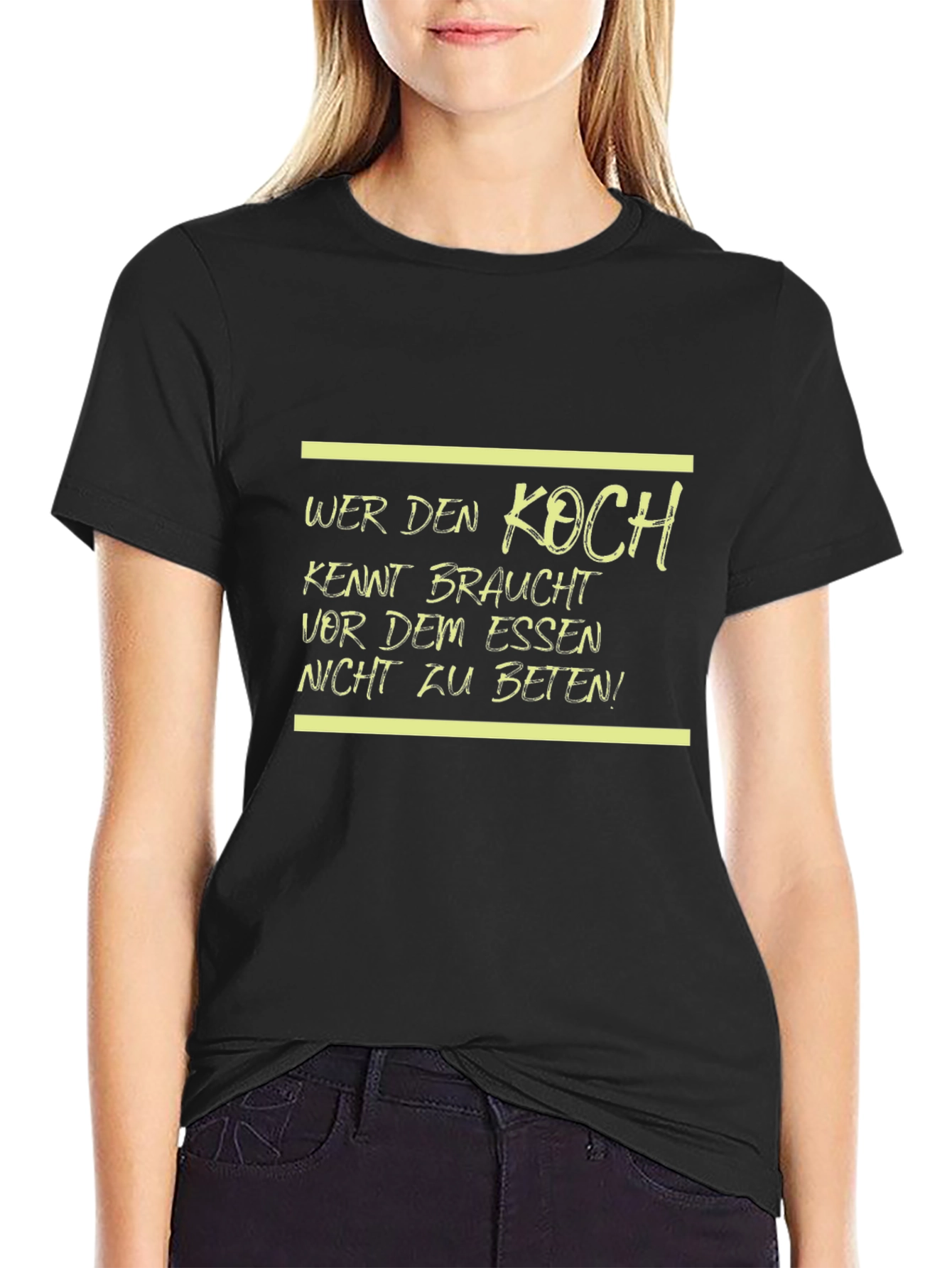 Wer Den Koch Kennt Funny Black T-Shirt
