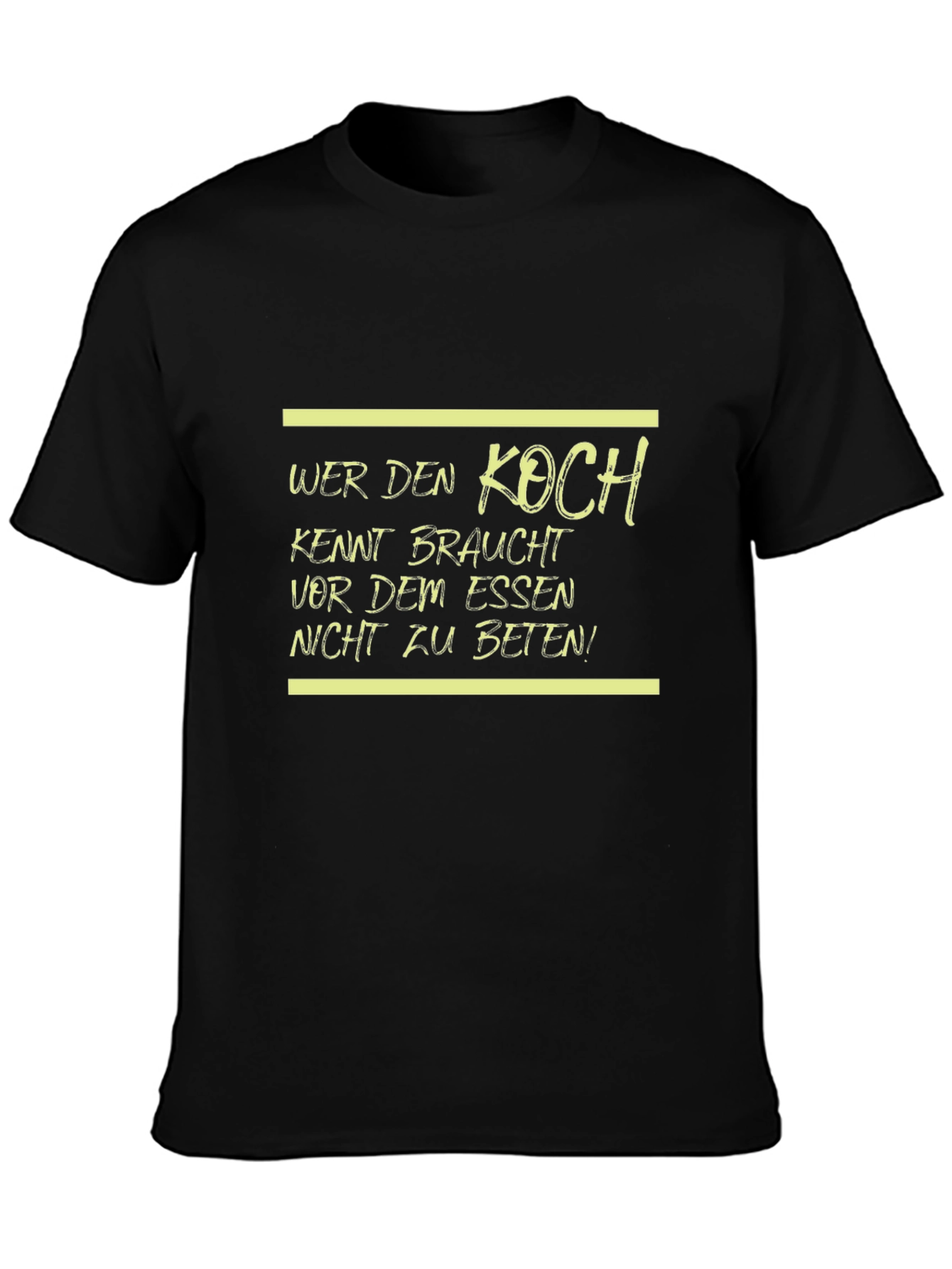 Wer Den Koch Kennt Funny Black T-Shirt