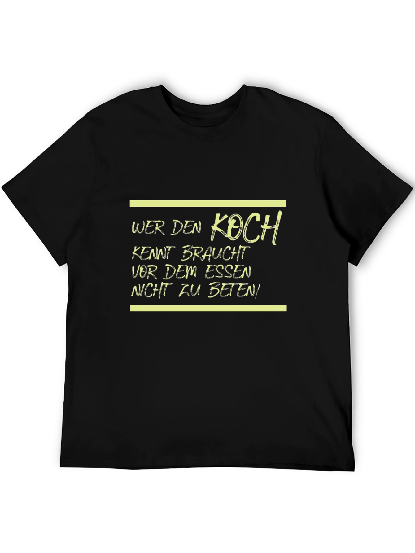 Wer Den Koch Kennt Funny Black T-Shirt