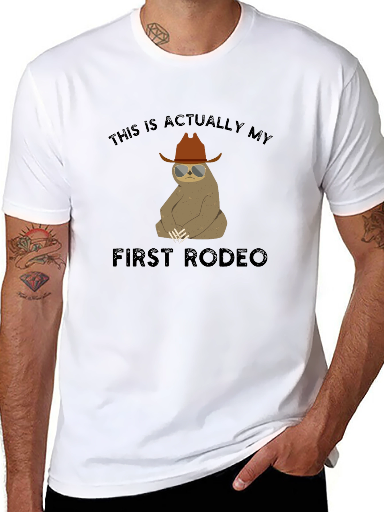 Sloth Rodeo Graphic Tee - Funny Western T-Shirt