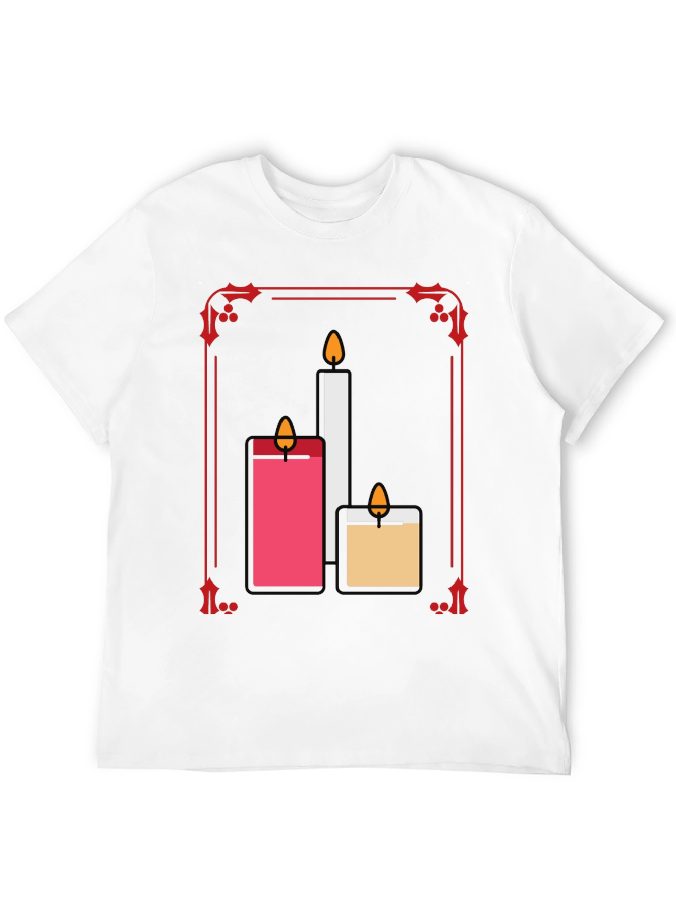 Festive Candle T-Shirt: Holiday Cheer