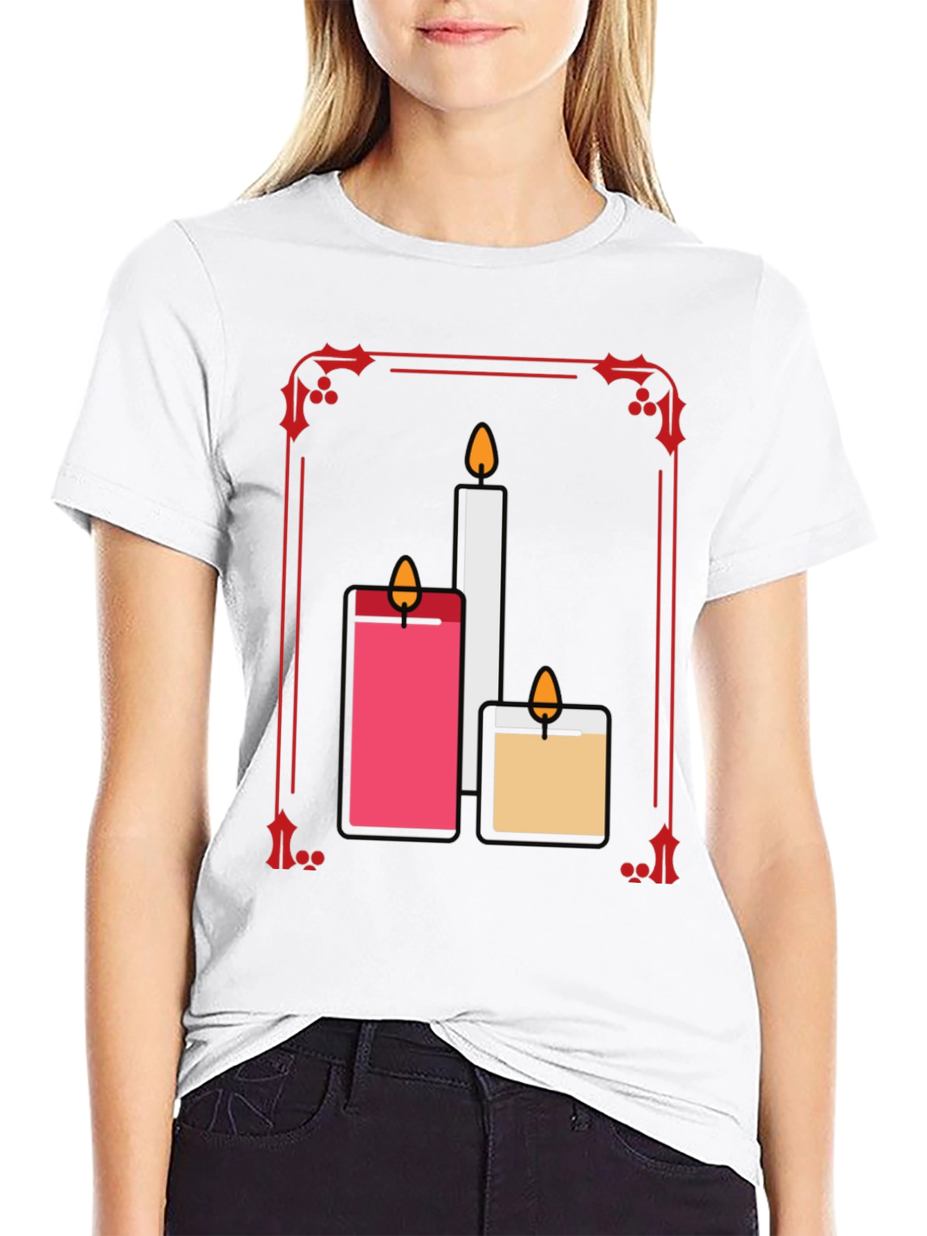 Festive Candle T-Shirt: Holiday Cheer