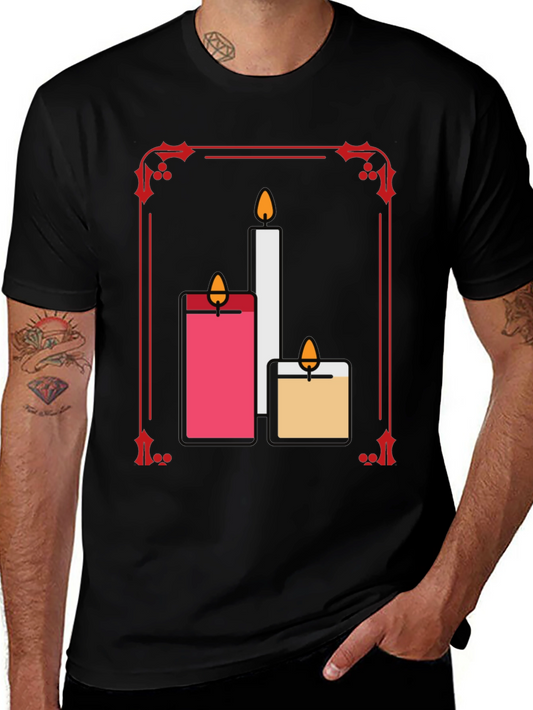 Festive Candle T-Shirt: Holiday Cheer