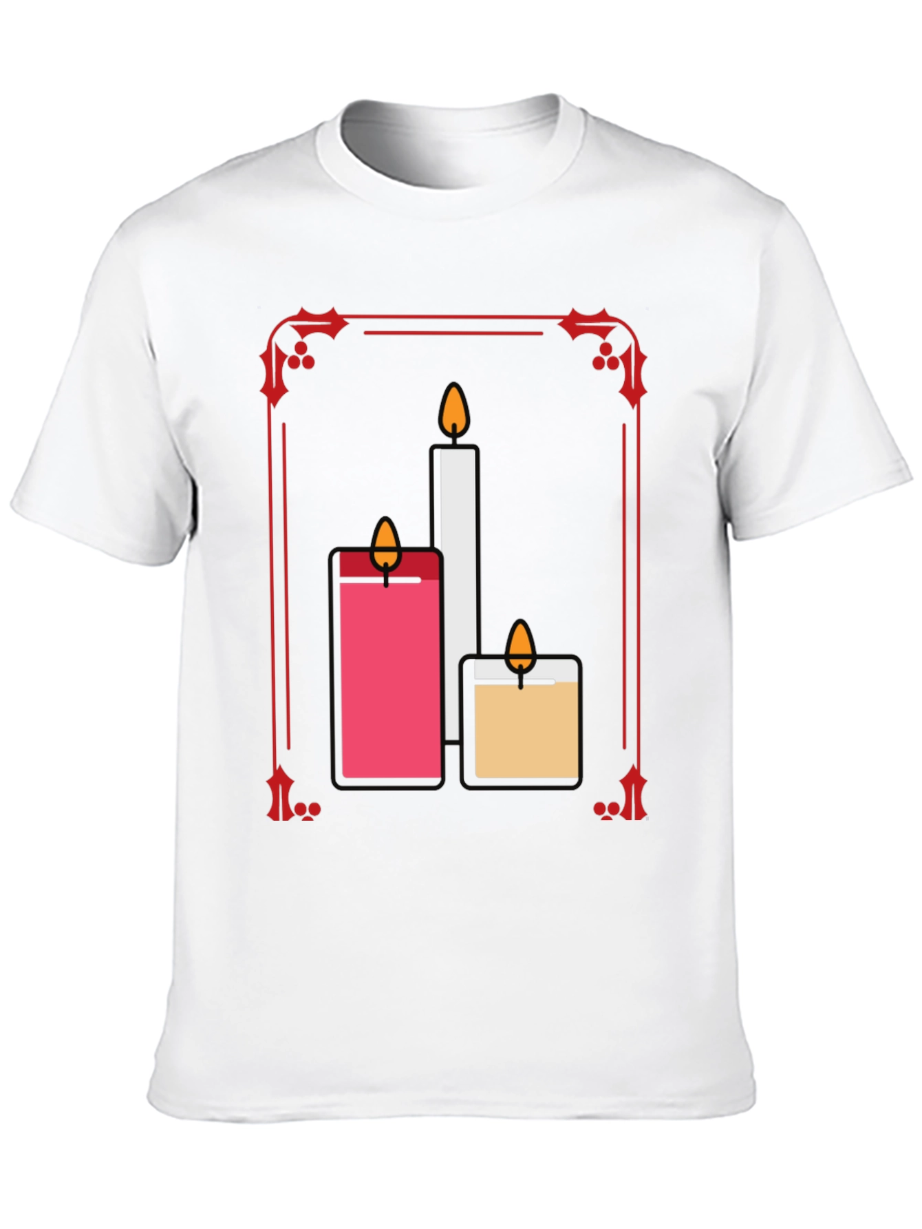 Festive Candle T-Shirt: Holiday Cheer