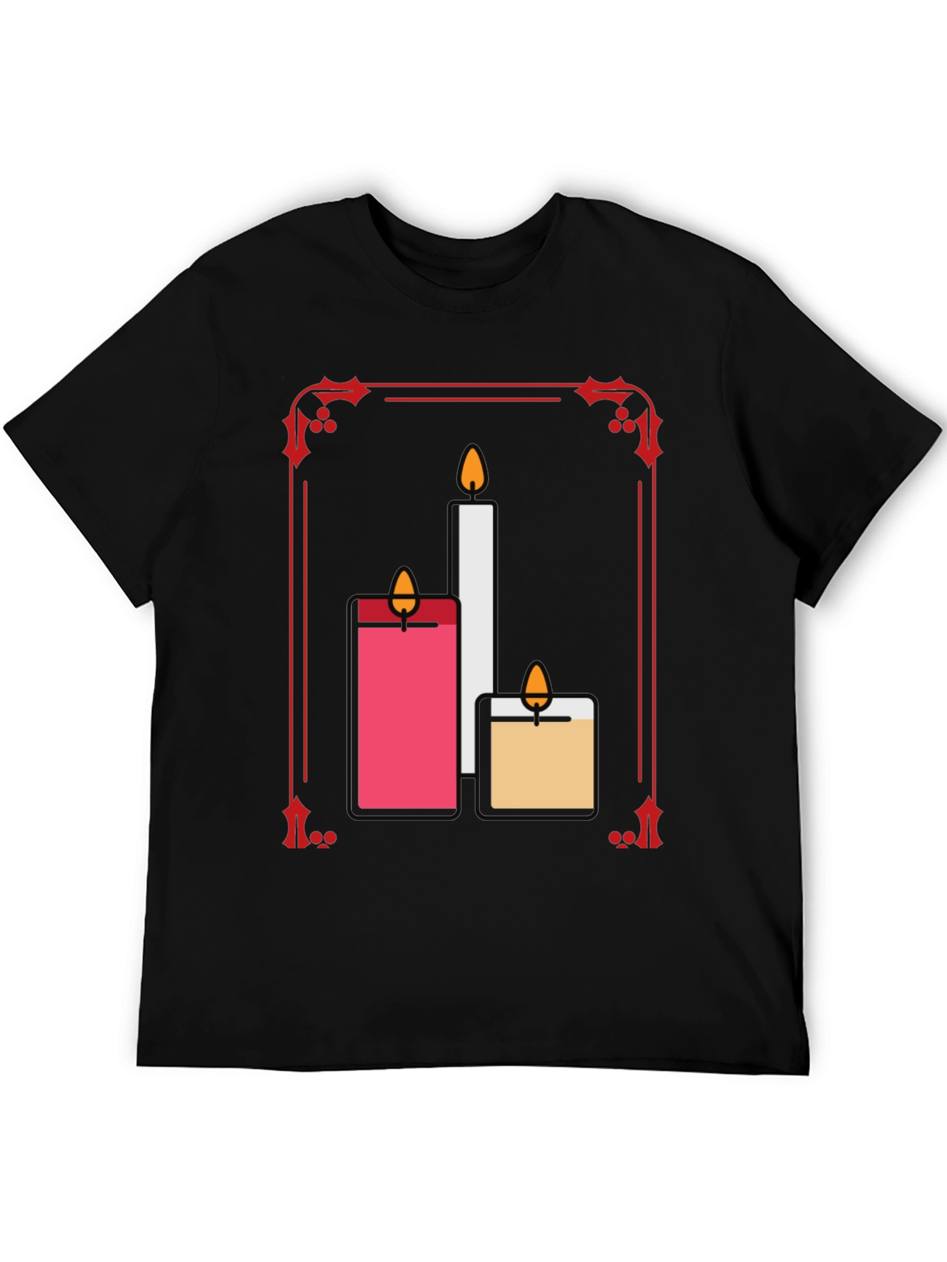 Festive Candle T-Shirt: Holiday Cheer