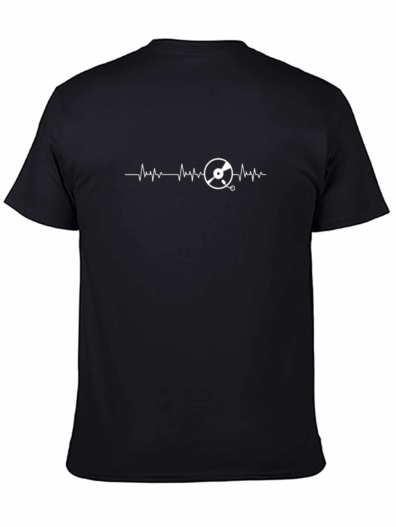 DJ Heartbeat Graphic Tee - Black Cotton Blend