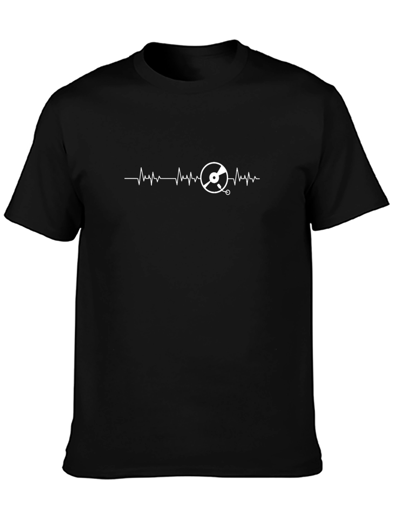 DJ Heartbeat Graphic Tee - Black Cotton Blend