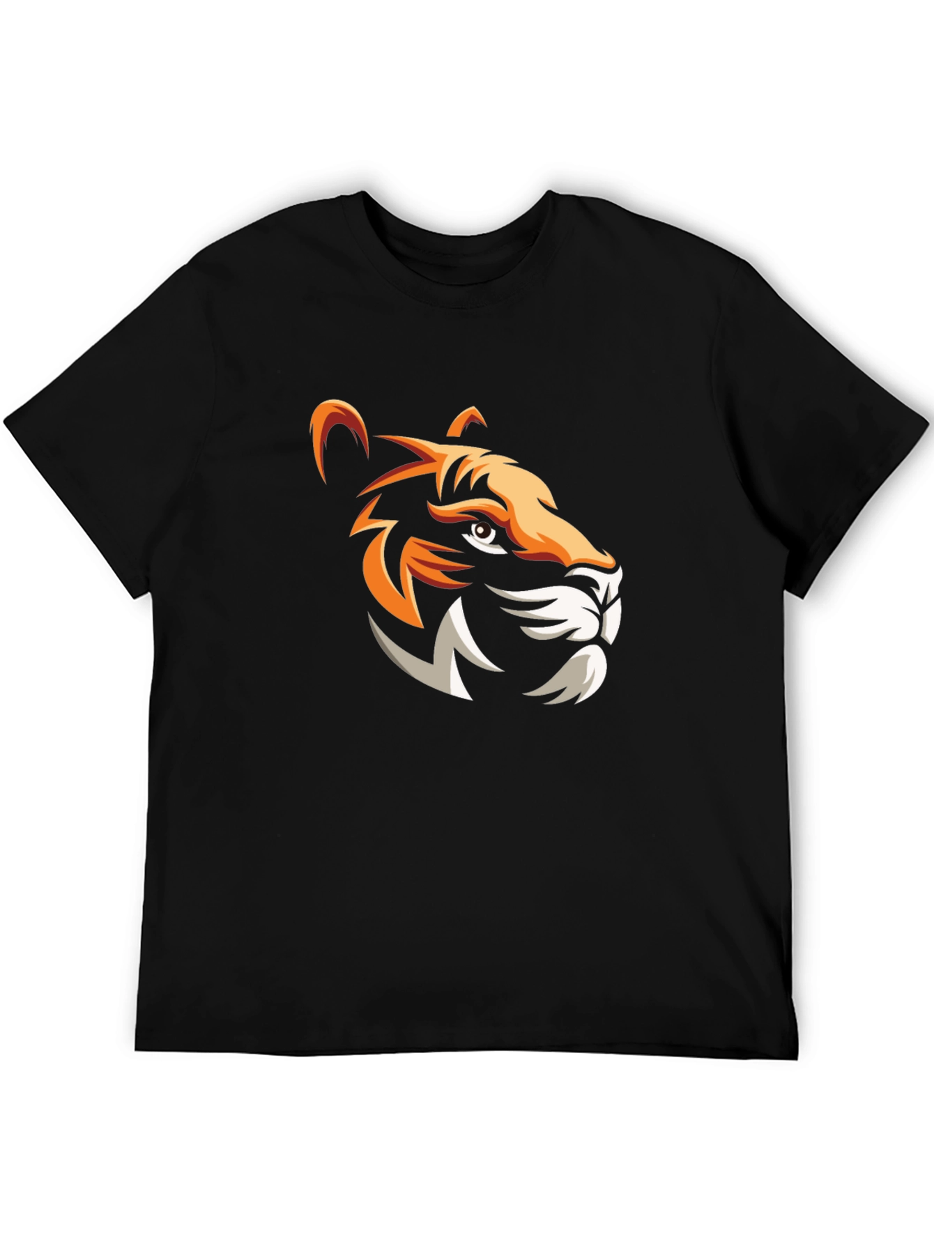 Bold Tiger Graphic Print Mens Black T-Shirt