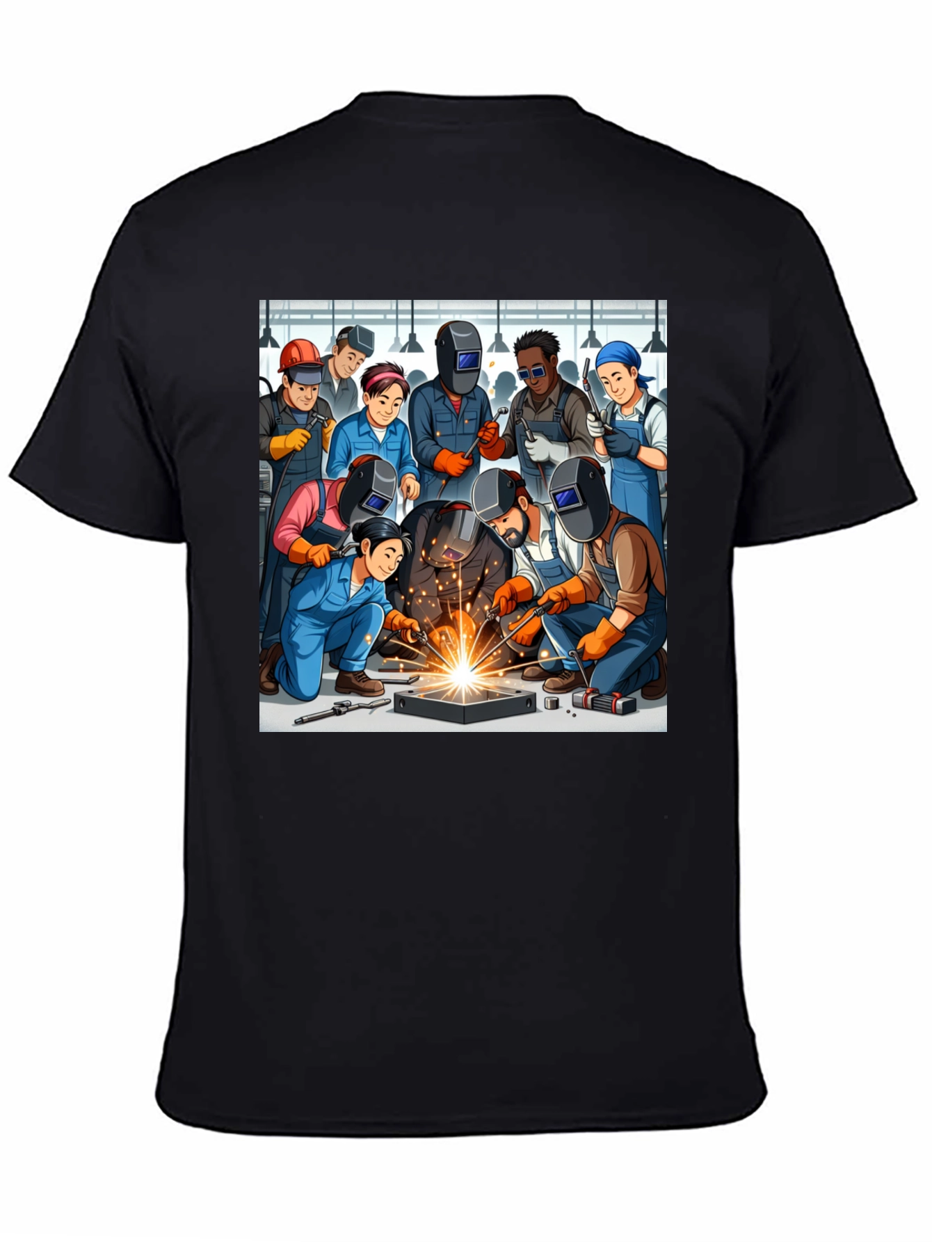 Welding Crew Graphic Tee - Black Cotton Blend