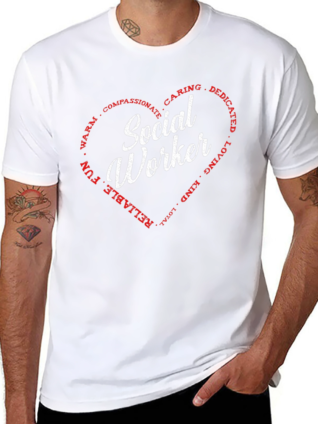 Social Worker Heart T-Shirt - Caring Dedicated Tee