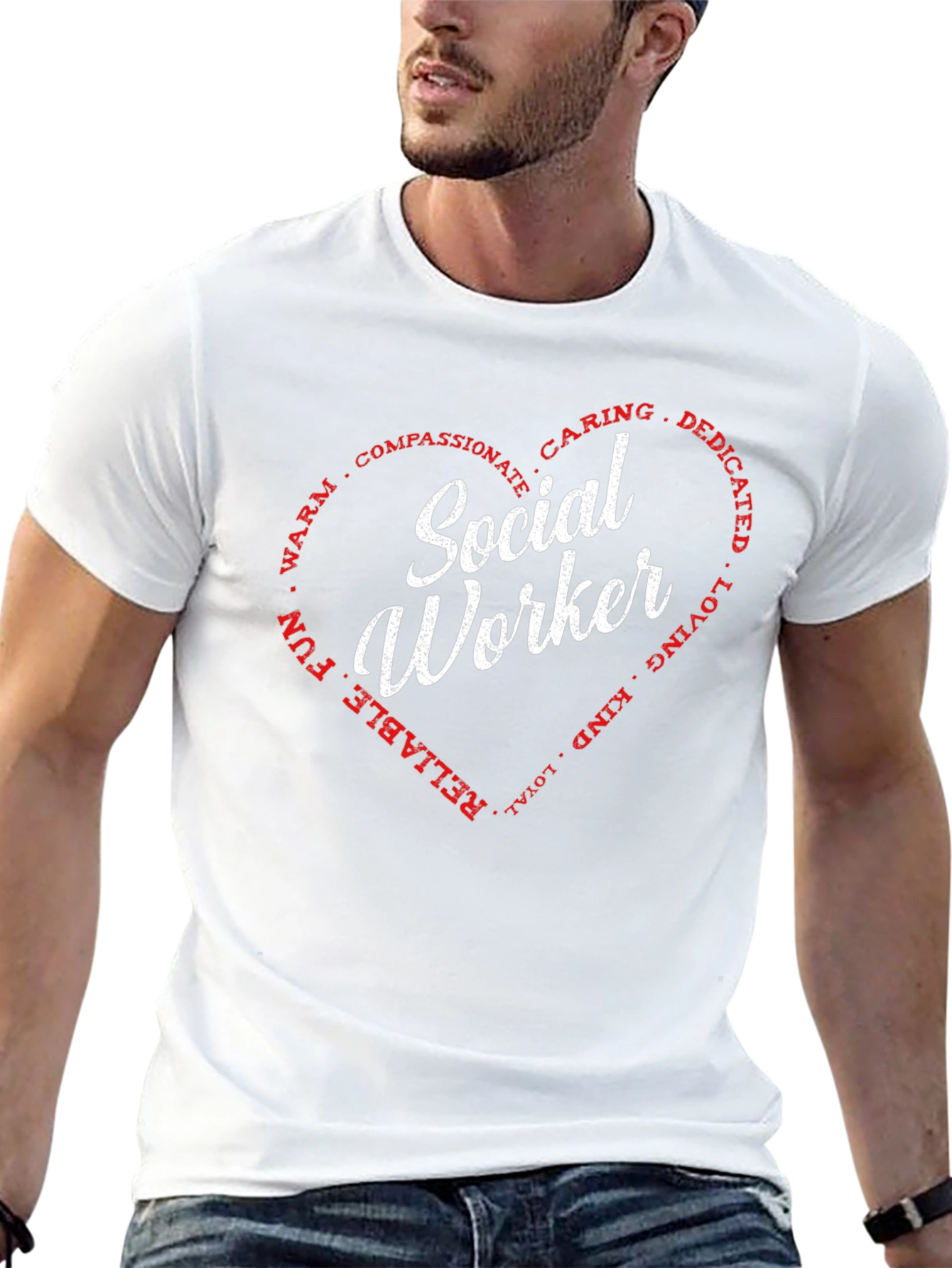 Social Worker Heart T-Shirt - Caring Dedicated Tee