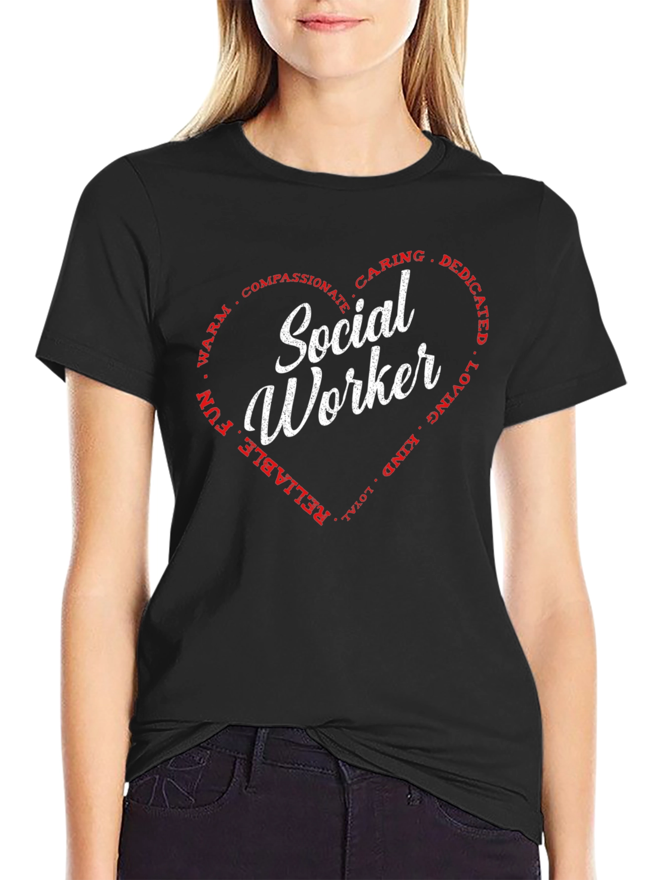 Social Worker Heart T-Shirt - Caring Dedicated Tee