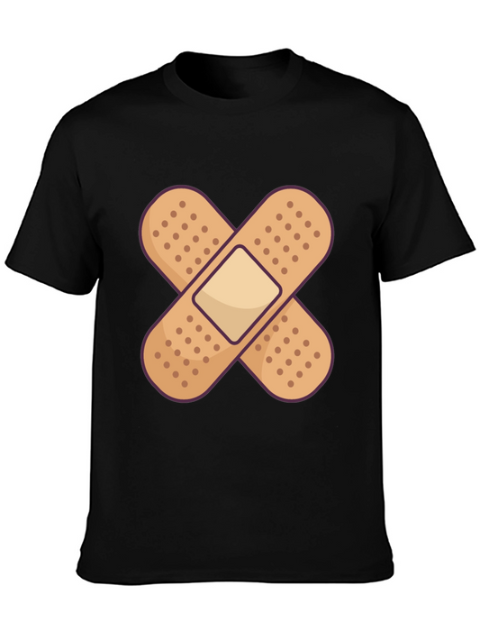 Bandage Graphic Tee - Novelty Design T-Shirt