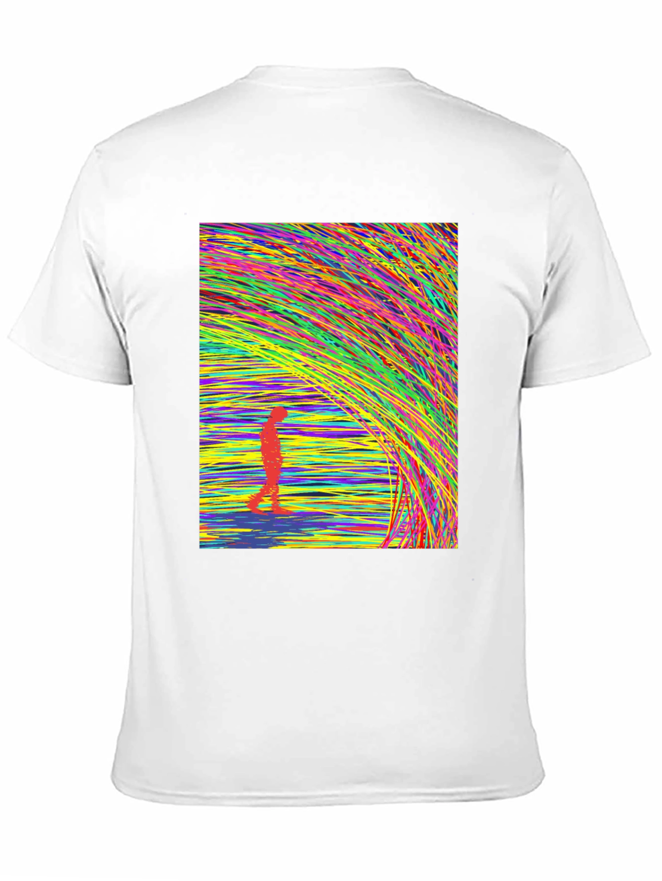 Abstract Lines Design Black T-Shirt