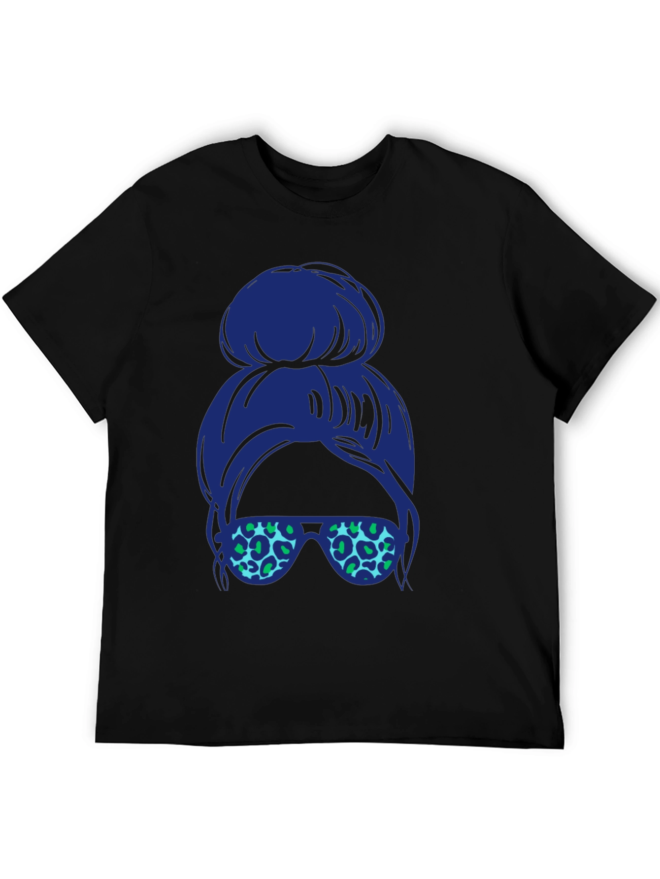 Messy Bun Leopard Sunglasses Tee