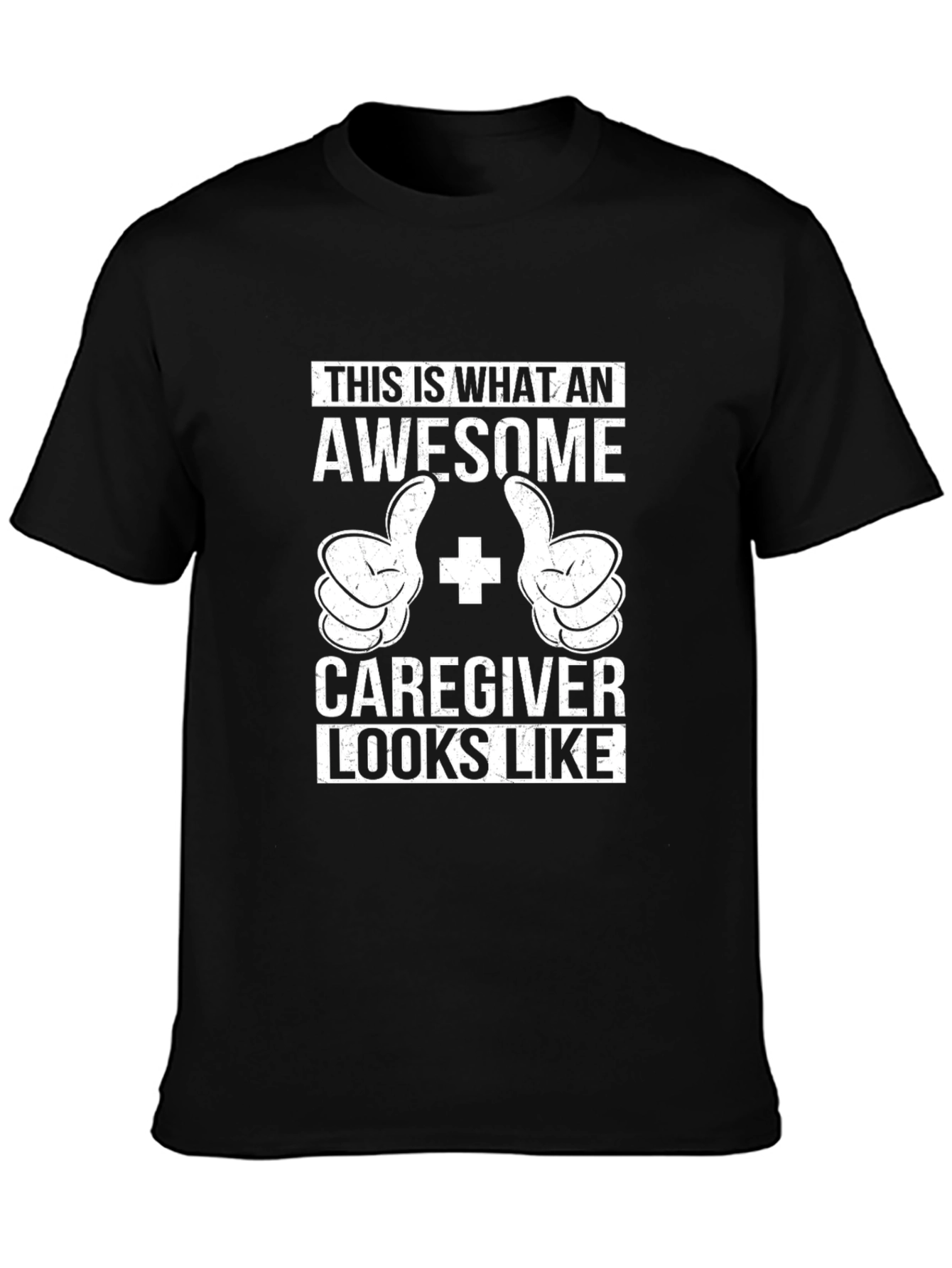 Awesome Caregiver T-Shirt - Black Cotton Blend