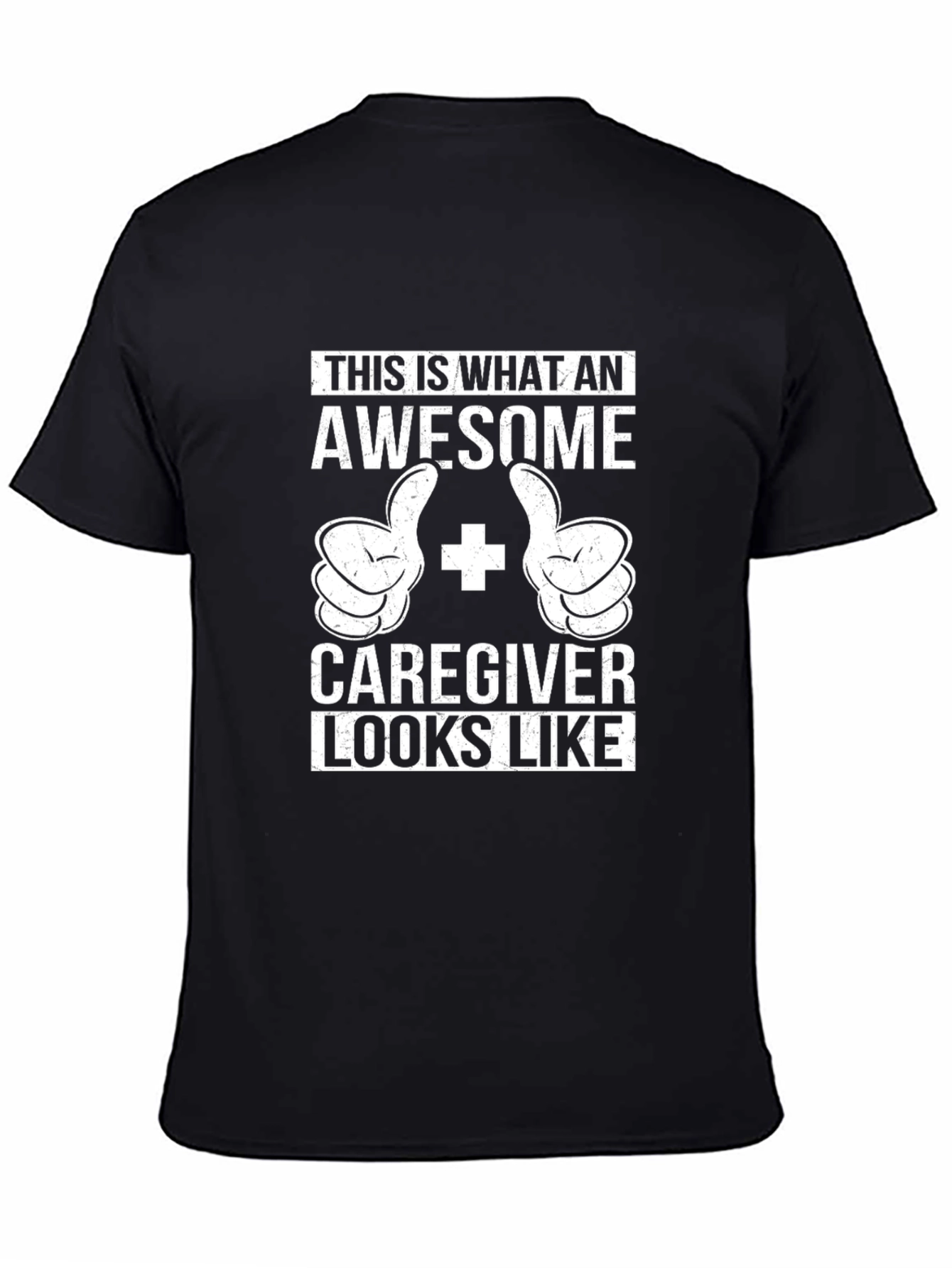 Awesome Caregiver T-Shirt - Black Cotton Blend