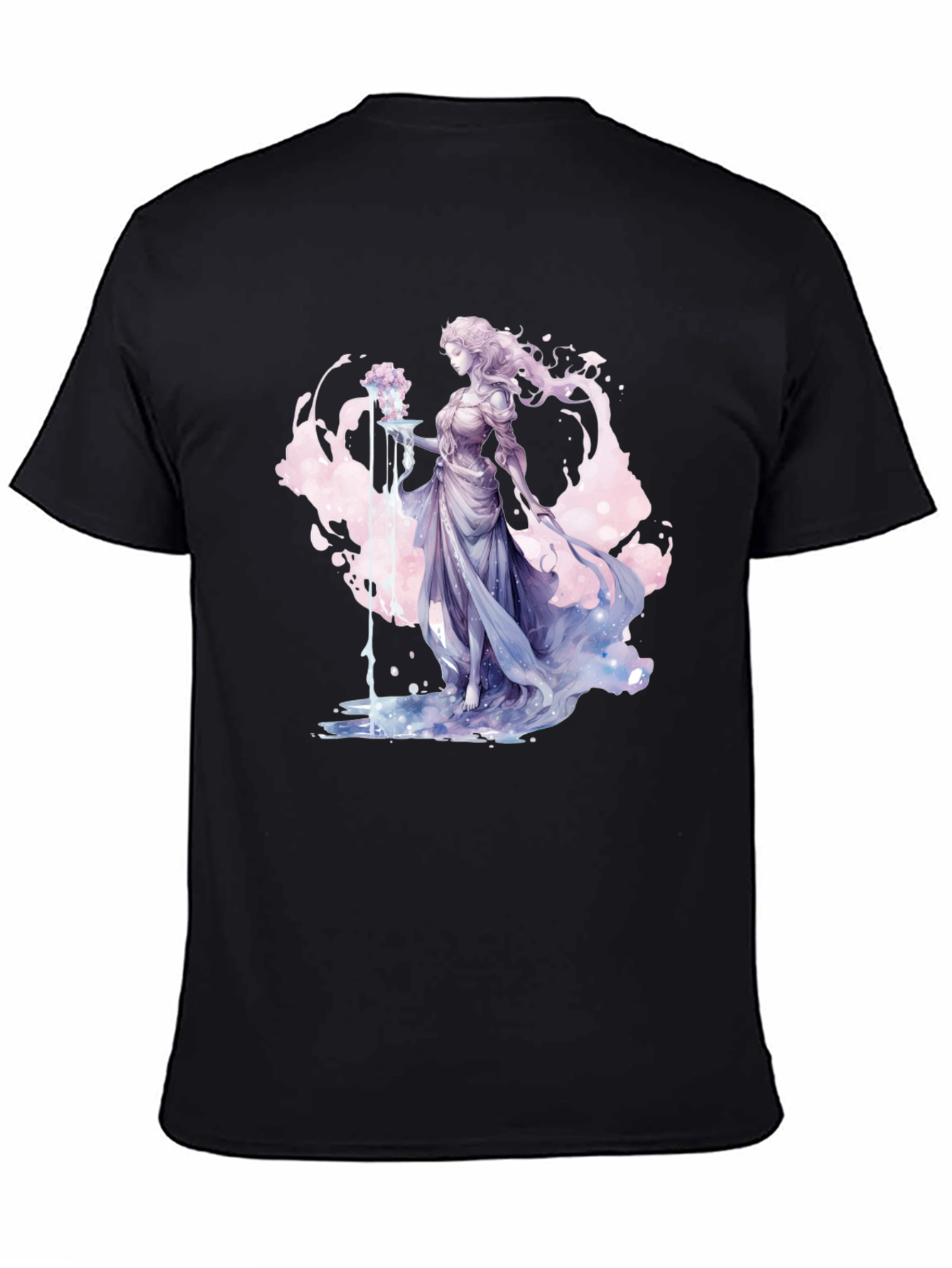 Fantasy Goddess Graphic Black T-Shirt