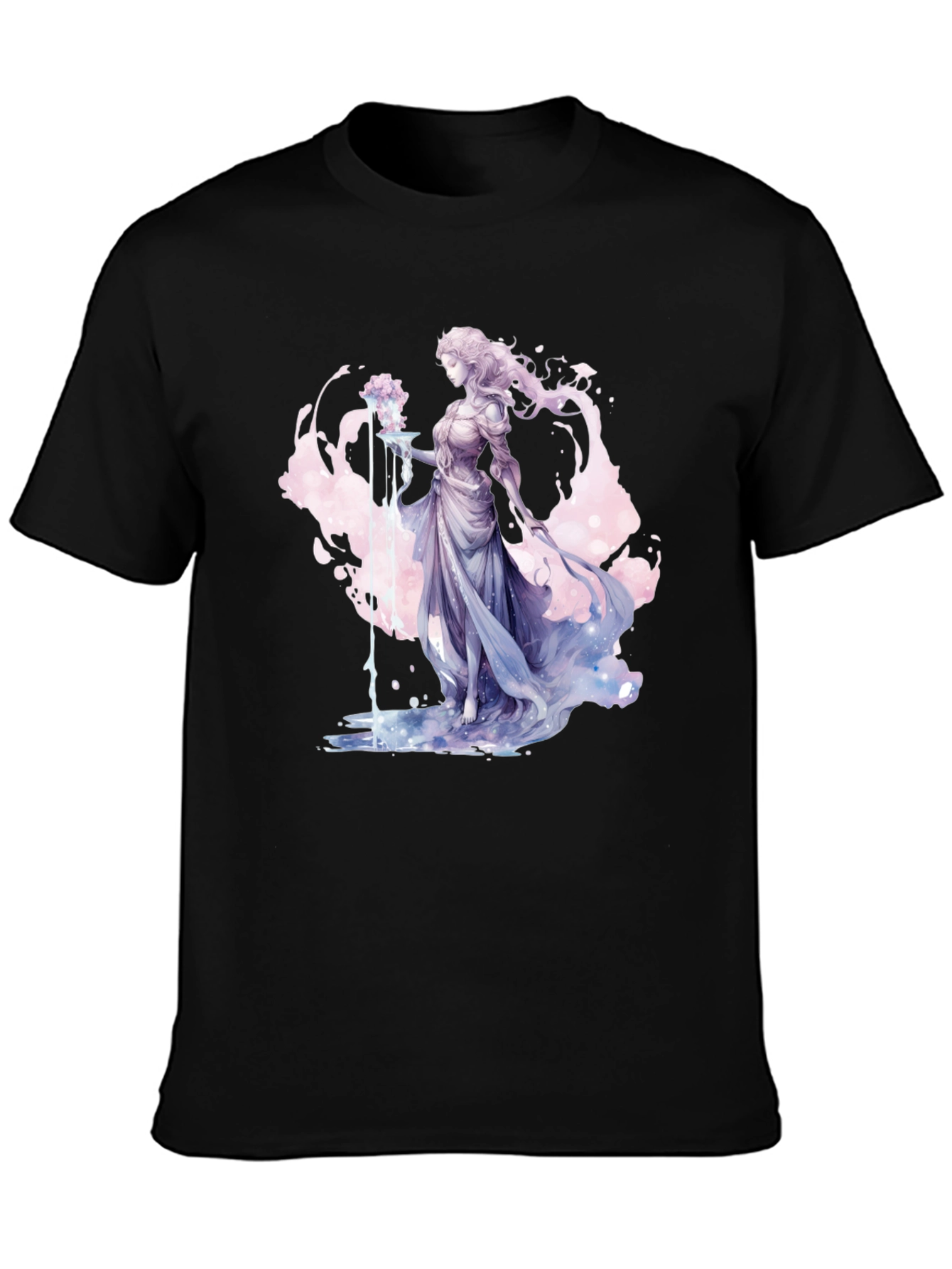 Fantasy Goddess Graphic Black T-Shirt