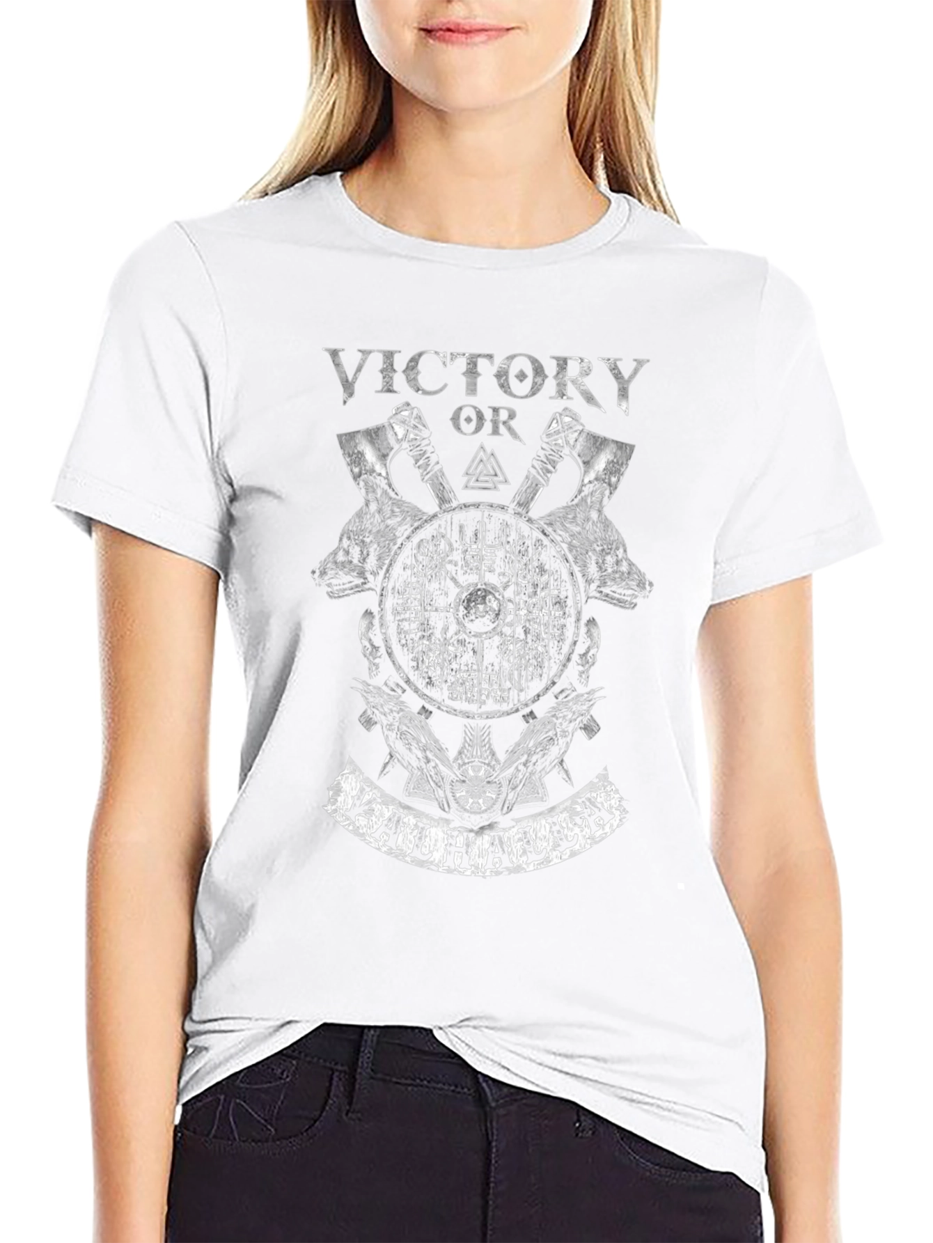 Victory or Valhalla Viking Graphic T-Shirt