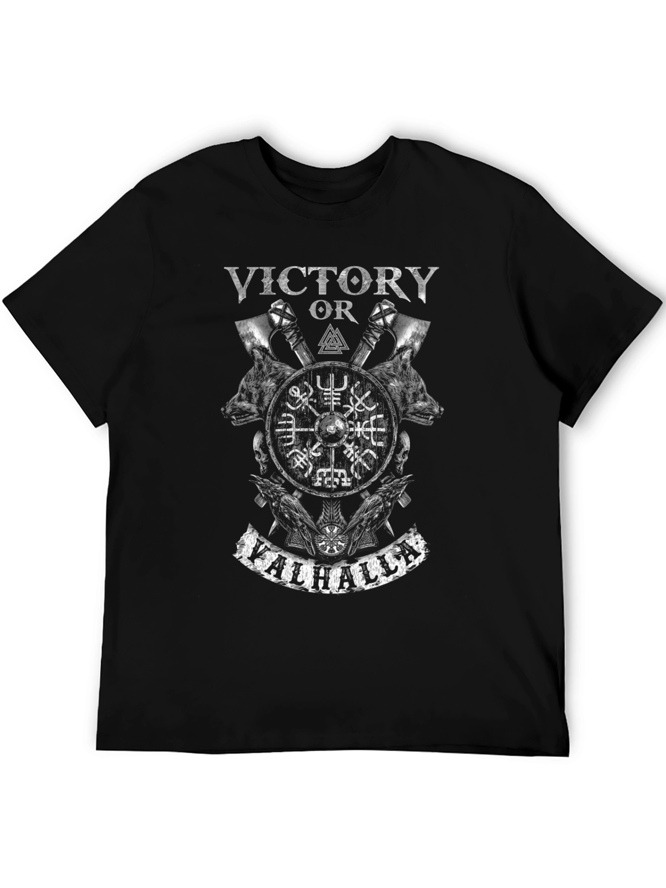 Victory or Valhalla Viking Graphic T-Shirt
