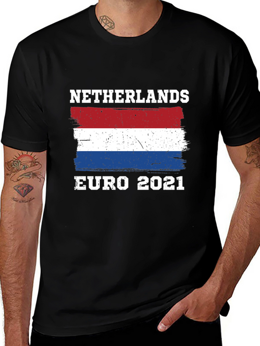 Netherlands Euro 2021 Black T-Shirt