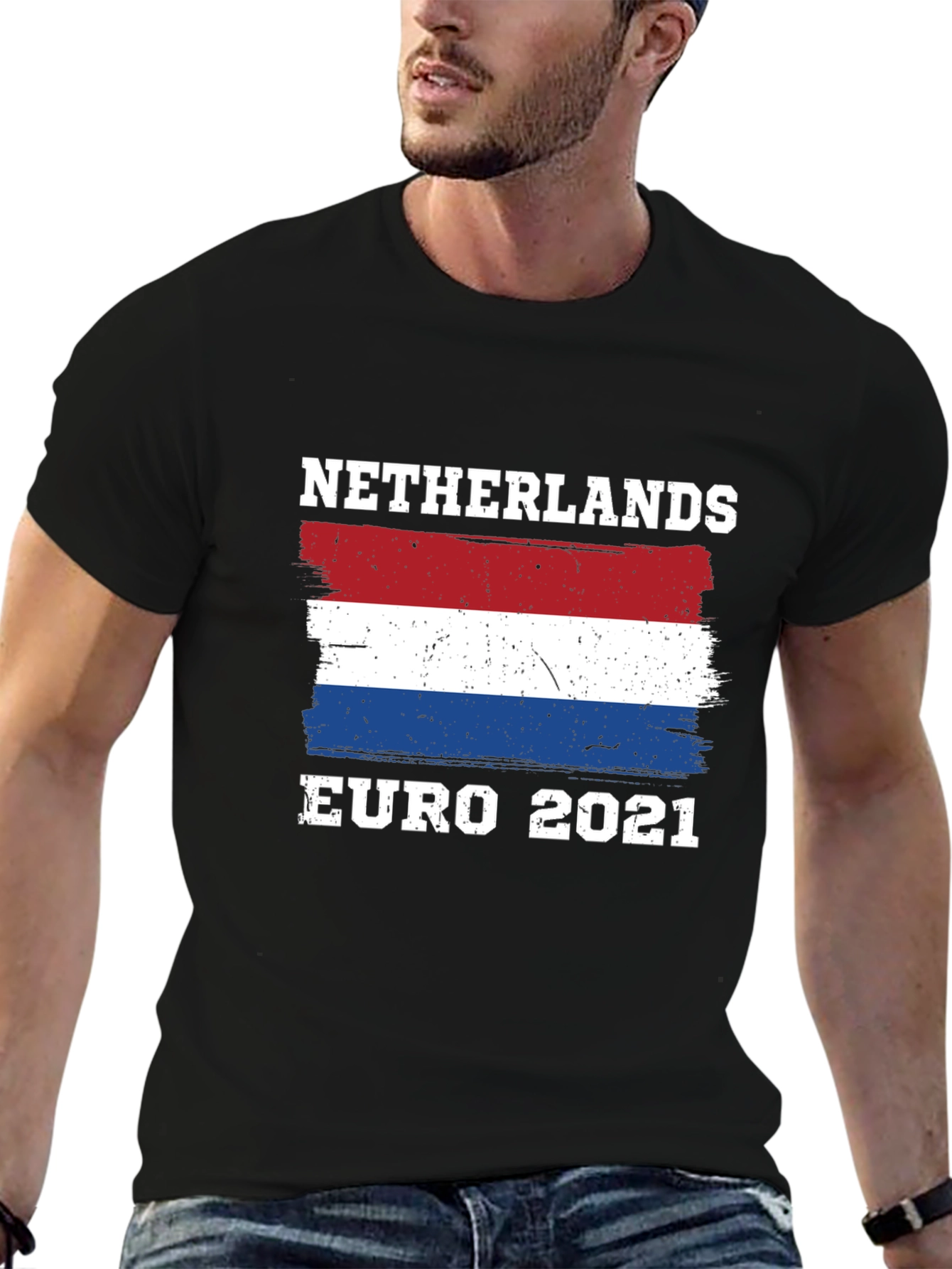 Netherlands Euro 2021 Black T-Shirt