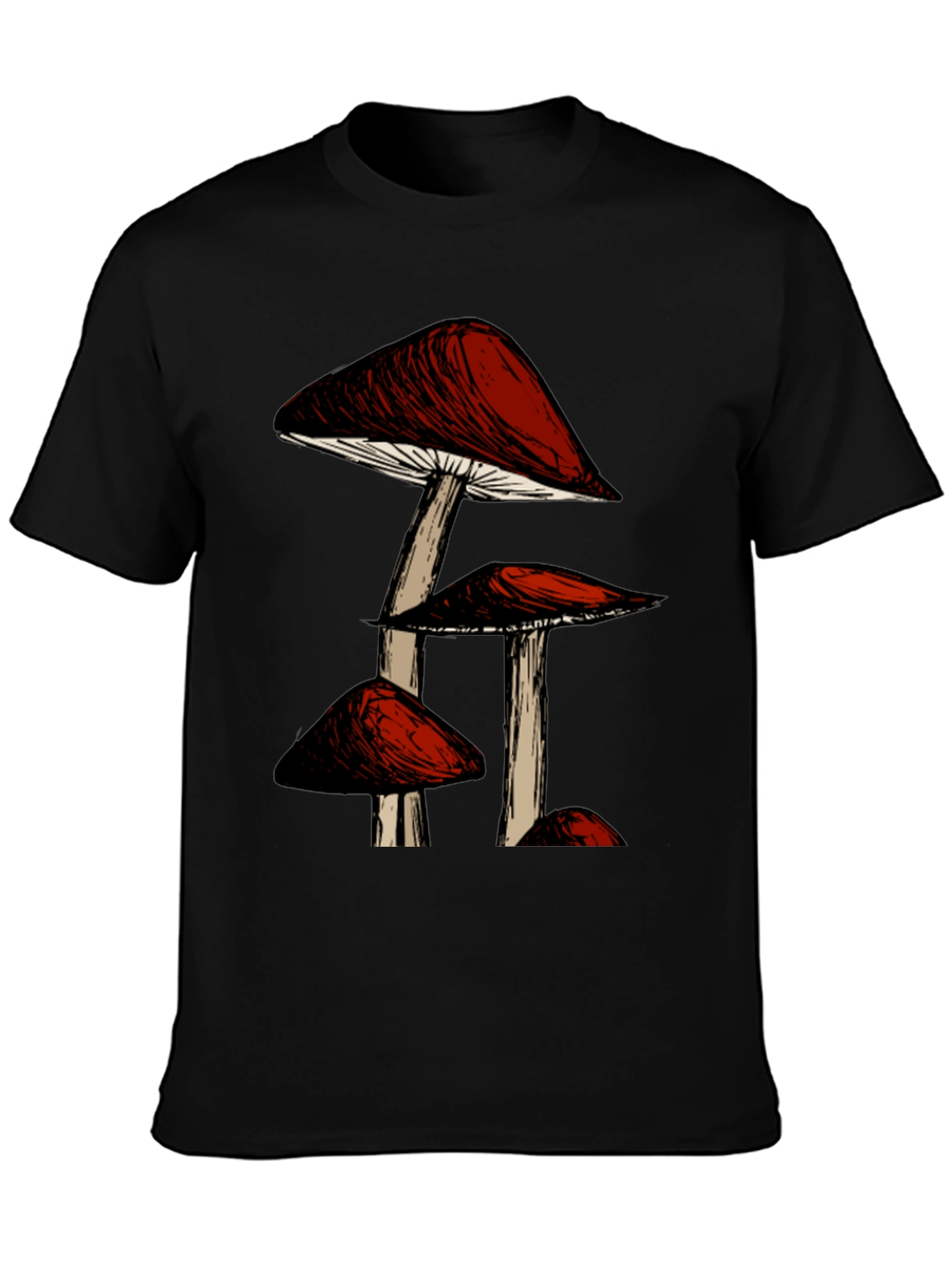 Mushroom Graphic Black T-Shirt