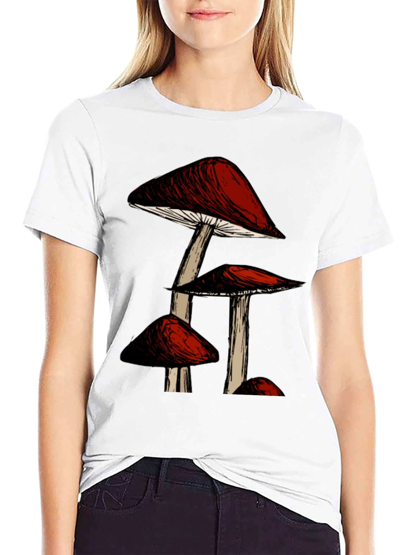 Mushroom Graphic Black T-Shirt
