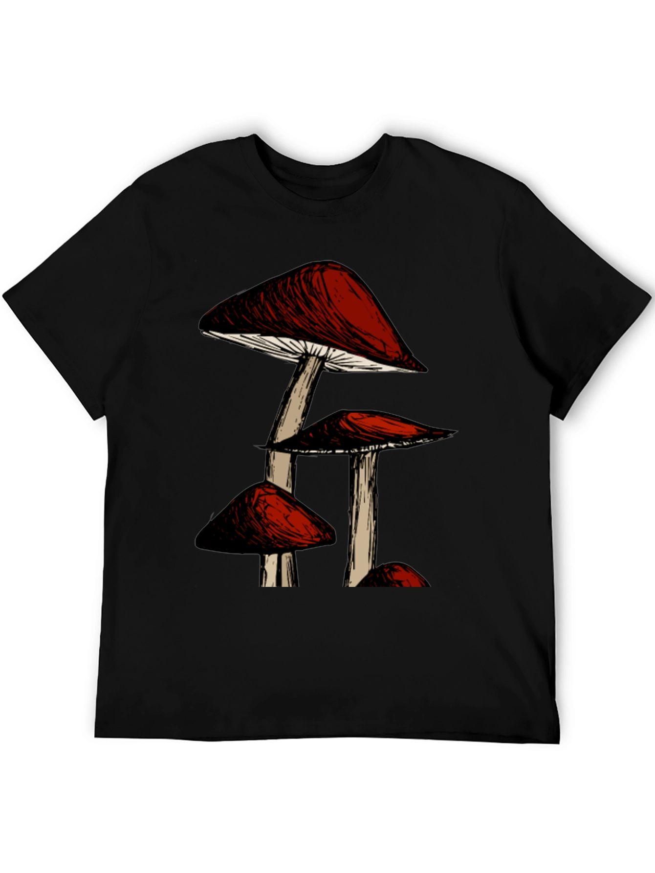 Mushroom Graphic Black T-Shirt