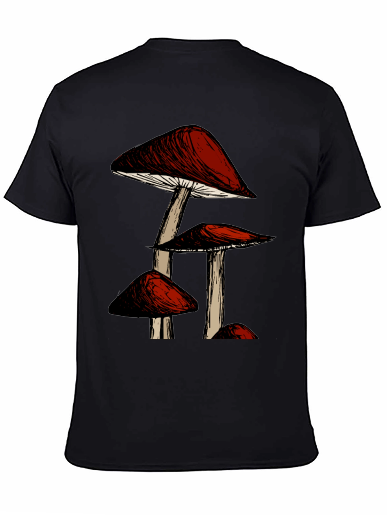 Mushroom Graphic Black T-Shirt