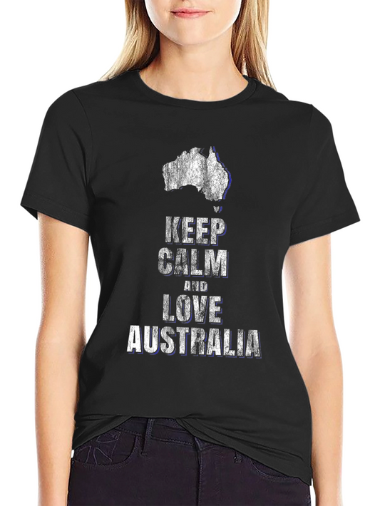 Keep Calm and Love Australia Black T-Shirt